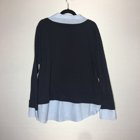Plus Size XXL Tommy Hilfiger Navy Faux Layered Top - Picture 3 of 8